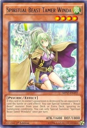 Image for Spiritual Beast Tamer Winda (2017 Mega-Tins Mega Pack) (MP17-EN192) - YuGiOh