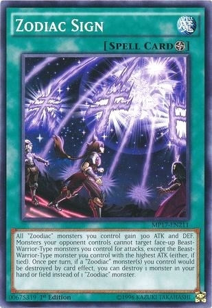 Image for Zodiac Sign (2017 Mega-Tins Mega Pack) (MP17-EN211) - YuGiOh