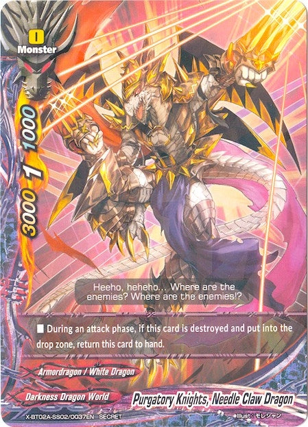 Image for Purgatory Knights, Needle Claw Dragon (Secret R Foil) (Evolution & Mutation) (X-BT02A-SS02/0037EN) - Future Card BuddyFight