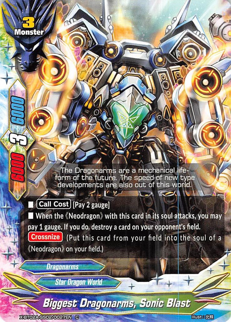 Image for Biggest Dragonarms, Sonic Blast (Evolution & Mutation) (X-BT02A-SS02/0027EN) - Future Card BuddyFight