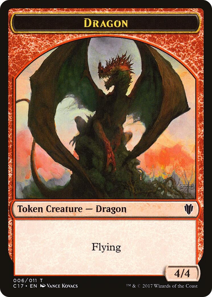Image for Dragon (006) // Gold Double-Sided Token (Commander 2017) (6 // 10) - Magic: The Gathering