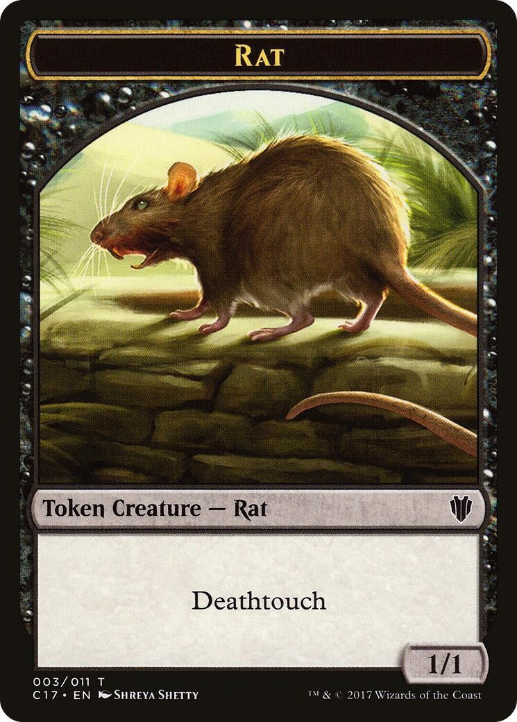 Image for Rat // Cat Double-sided Token (Commander 2017) (3 // 1) - Magic: The Gathering