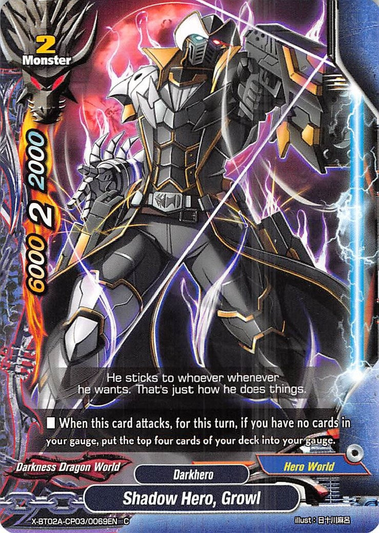 Image for Shadow Hero, Growl (Evolution & Mutation) (X-BT02A-CP03/0069EN) - Future Card BuddyFight