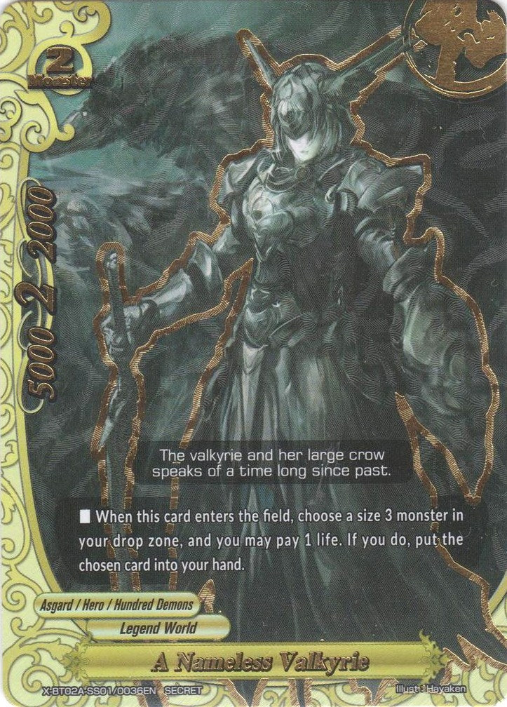 Image for A Nameless Valkyrie (Secret RRR Foil) (Evolution & Mutation) (X-BT02A-SS01/0036EN) - Future Card BuddyFight
