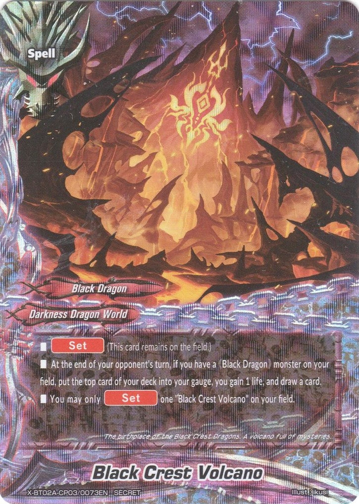 Image for Black Crest Volcano (Secret R Foil) (Evolution & Mutation) (X-BT02A-CP03/0073EN) - Future Card BuddyFight