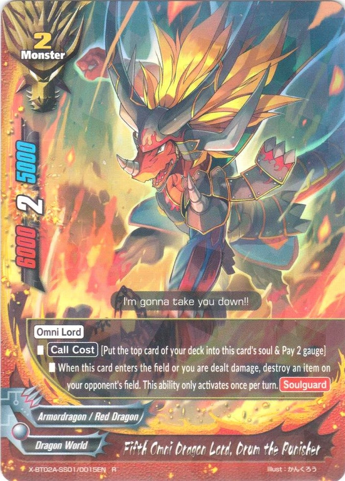 Image for Fifth Omni Dragon Lord, Drum the Punisher (Evolution & Mutation) (X-BT02A-SS01/0015EN) - Future Card BuddyFight