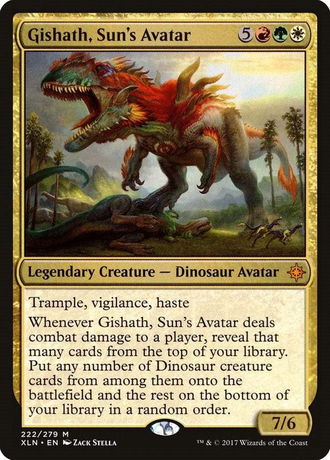 Image for Gishath, Sun's Avatar (Ixalan) (222) - Magic: The Gathering