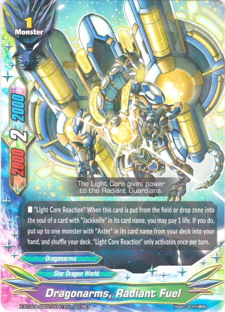 Image for Dragonarms, Radiant Fuel (Secret R Foil) (Evolution & Mutation) (X-BT02A-SS02/0041EN) - Future Card BuddyFight