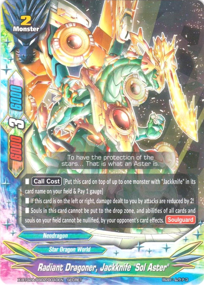 Image for Radiant Dragoner, Jackknife "Sol Aster" (Secret R Foil) (Evolution & Mutation) (X-BT02A-SS02/0040EN) - Future Card BuddyFight