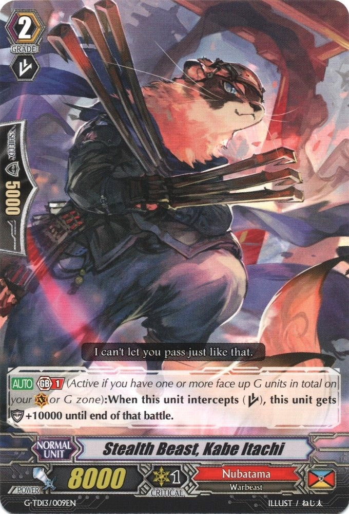 Image for Stealth Beast, Kabe Itachi (G-TD13: Evil Eye Sovereign) (G-TD13/009EN) - Cardfight Vanguard