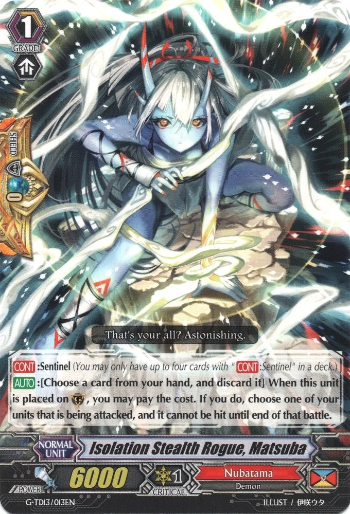 Image for Isolation Stealth Rogue, Matsuba (G-TD13: Evil Eye Sovereign) (G-TD13/013EN) - Cardfight Vanguard