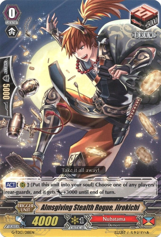 Image for Almsgiving Stealth Rogue, Jirokichi (G-TD13: Evil Eye Sovereign) (G-TD13/018EN) - Cardfight Vanguard