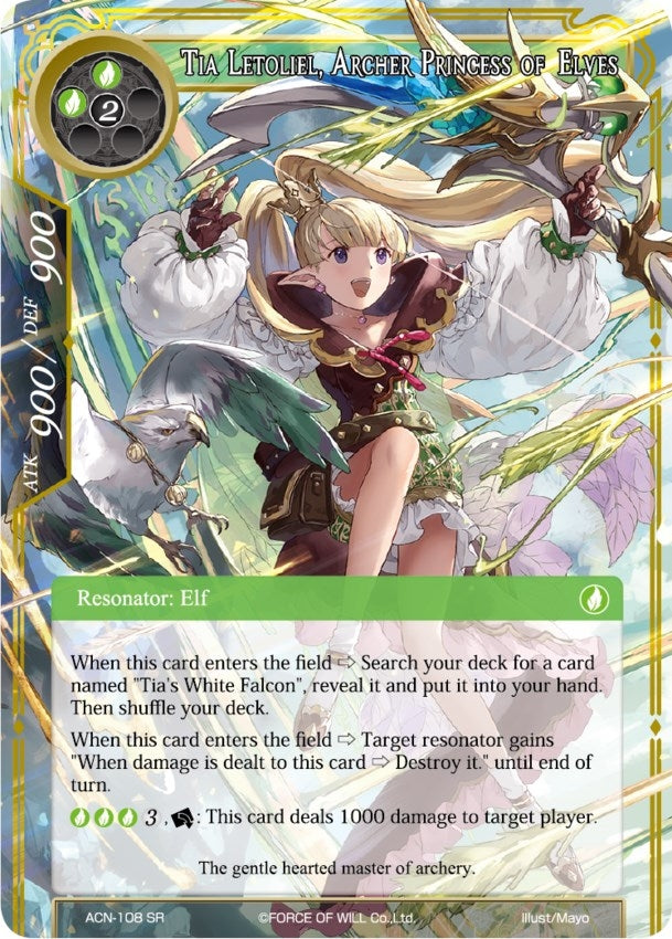 Image for Tia Letoliel, Archer Princess of Elves (Ancient Nights) (ACN-108) - Force of Will