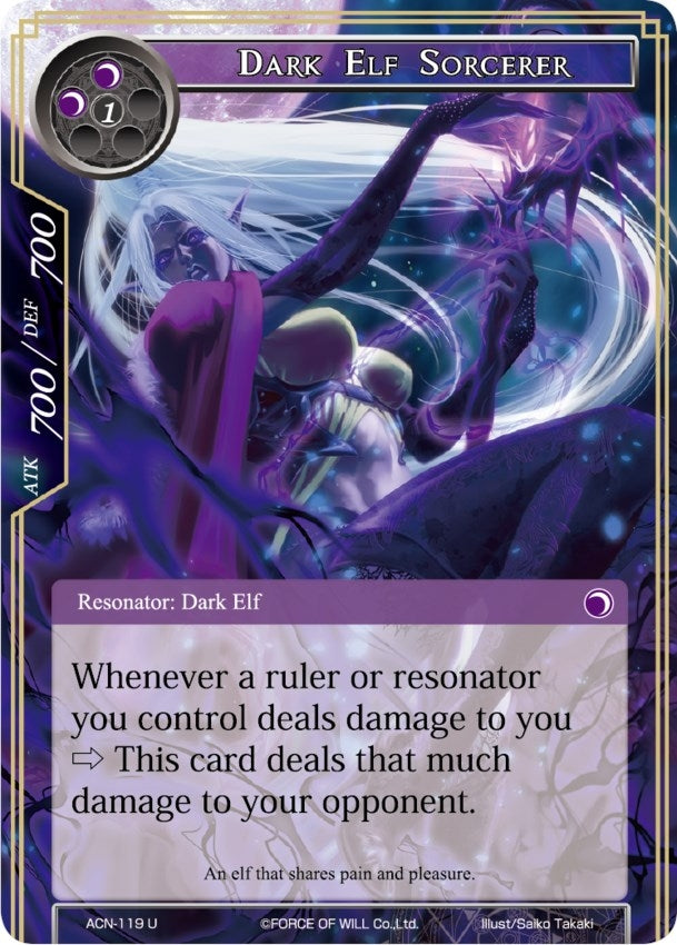 Image for Dark Elf Sorcerer (Ancient Nights) (ACN-119) - Force of Will