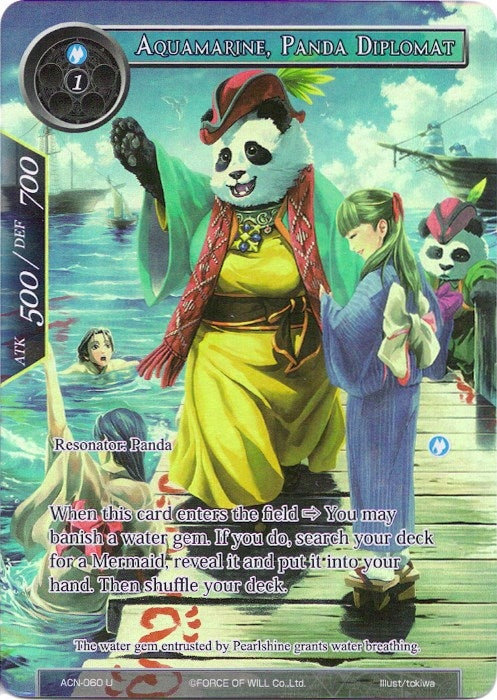 Image for Aquamarine, Panda Diplomat (Full Art) (Ancient Nights) (ACN-060) - Force of Will