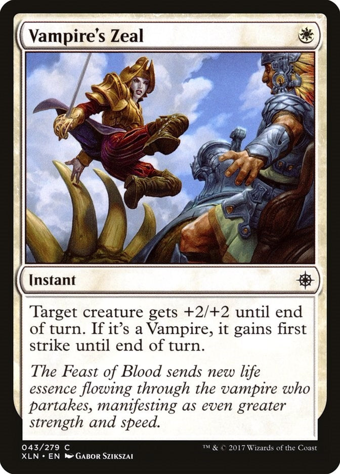 Image for Vampire's Zeal (Ixalan) (43) - Magic: The Gathering