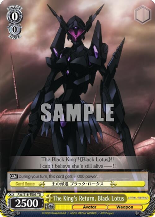 Image for The King's Return, Black Lotus (Accel World) (AW/S18-TE03 TD) - Weiss Schwarz