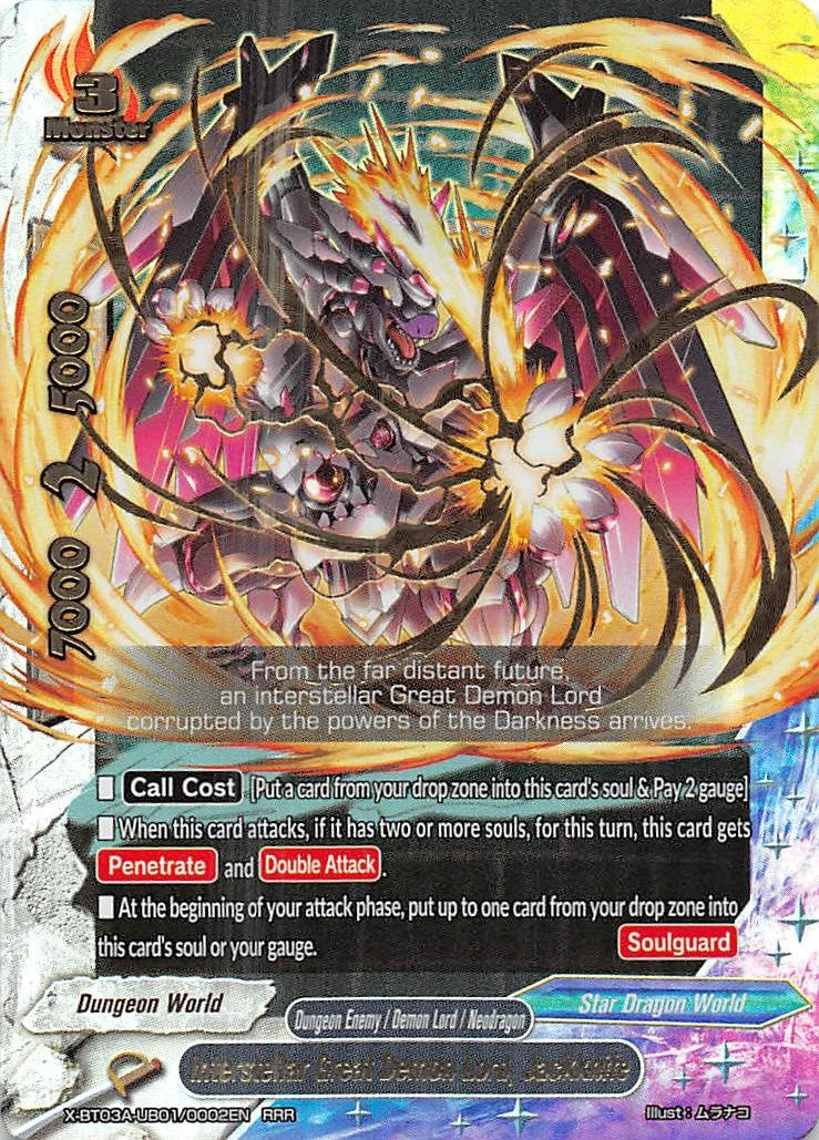 Image for Interstellar Great Demon Lord, Jackknife (LVL Up! Heroes & Adventurers!) (X-BT03A-UB01/0002EN) - Future Card BuddyFight