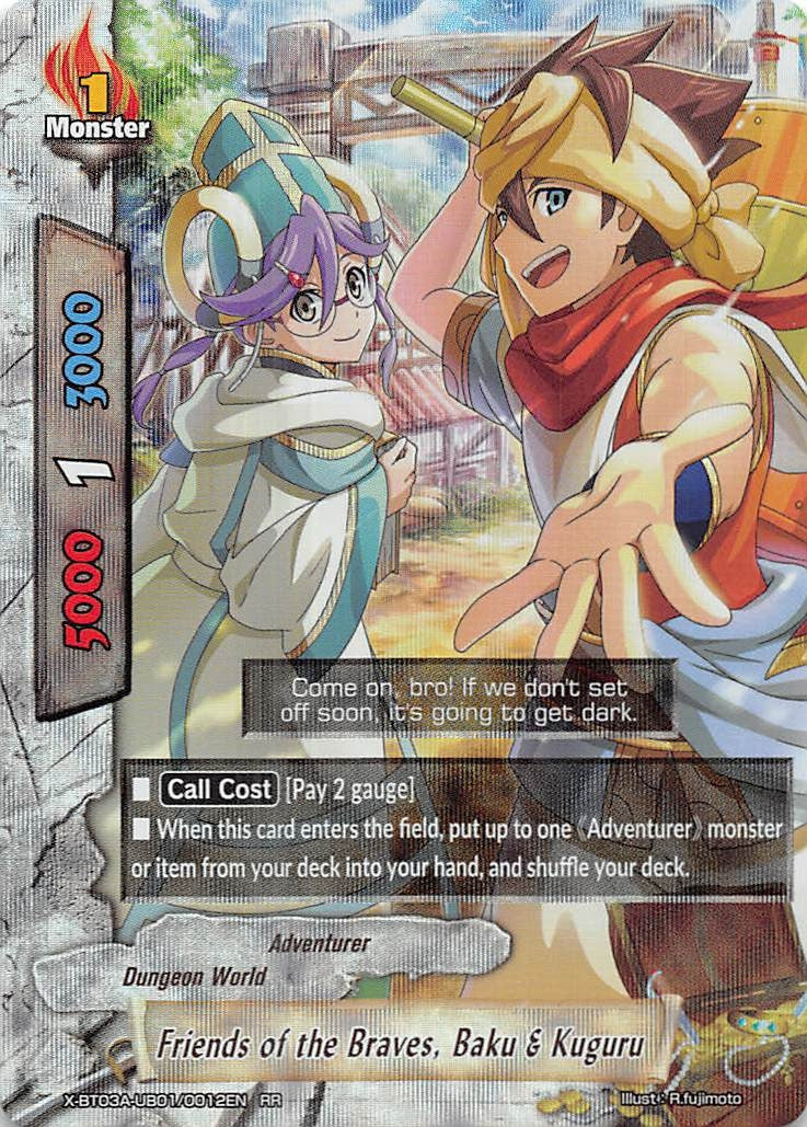 Image for Friends of the Braves, Baku & Kuguru (LVL Up! Heroes & Adventurers!) (X-BT03A-UB01/0012EN) - Future Card BuddyFight