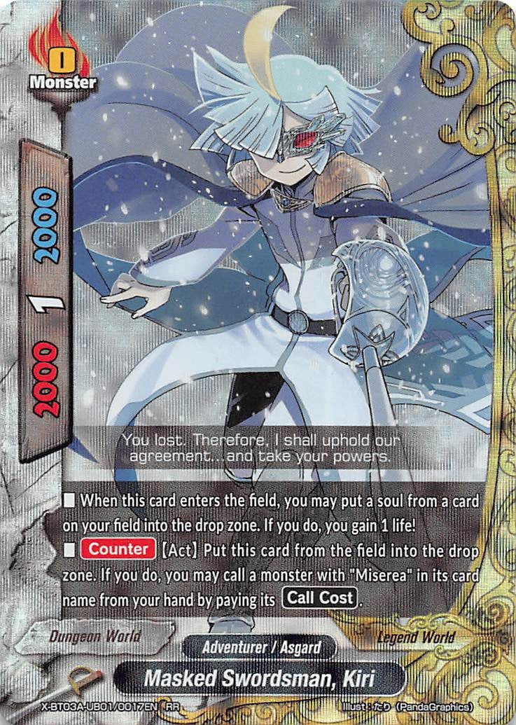 Image for Masked Swordsman, Kiri (LVL Up! Heroes & Adventurers!) (X-BT03A-UB01/0017EN) - Future Card BuddyFight