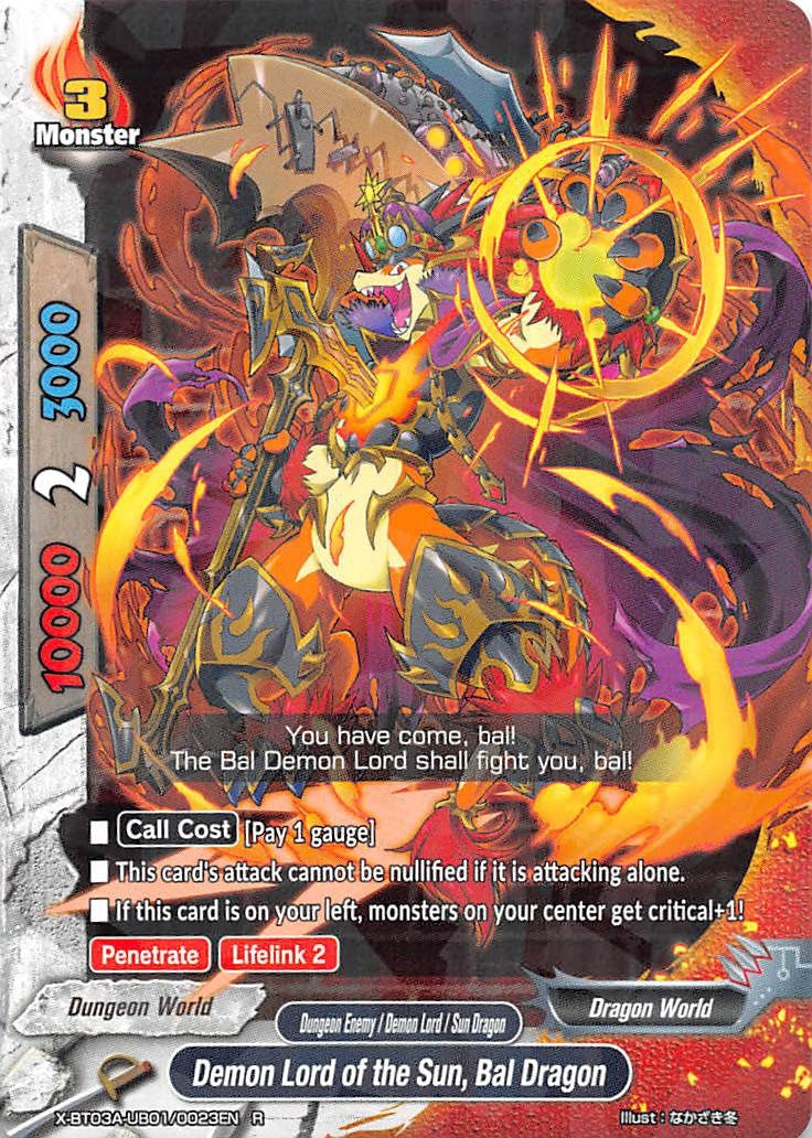 Image for Demon Lord of the Sun, Bal Dragon (LVL Up! Heroes & Adventurers!) (X-BT03A-UB01/0023EN) - Future Card BuddyFight