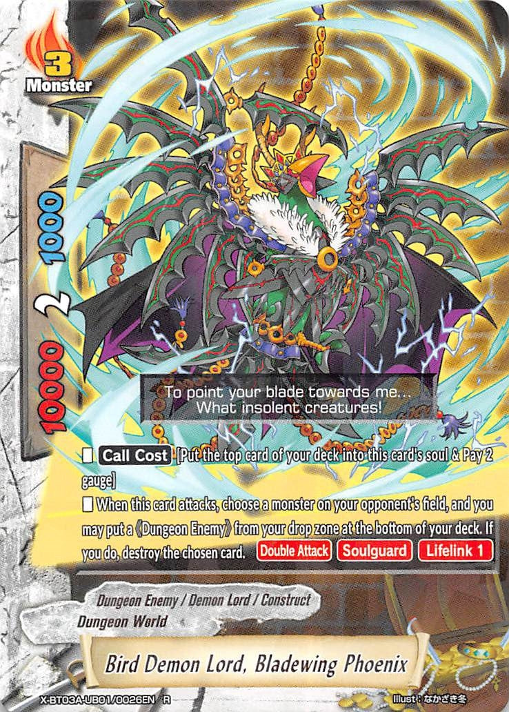 Image for Bird Demon Lord, Bladewing Phoenix (LVL Up! Heroes & Adventurers!) (X-BT03A-UB01/0026EN) - Future Card BuddyFight