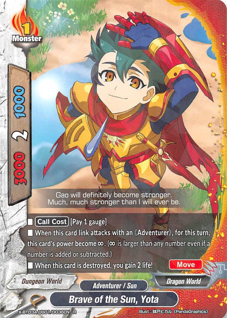 Image for Brave of the Sun, Yota (LVL Up! Heroes & Adventurers!) (X-BT03A-UB01/0036EN) - Future Card BuddyFight