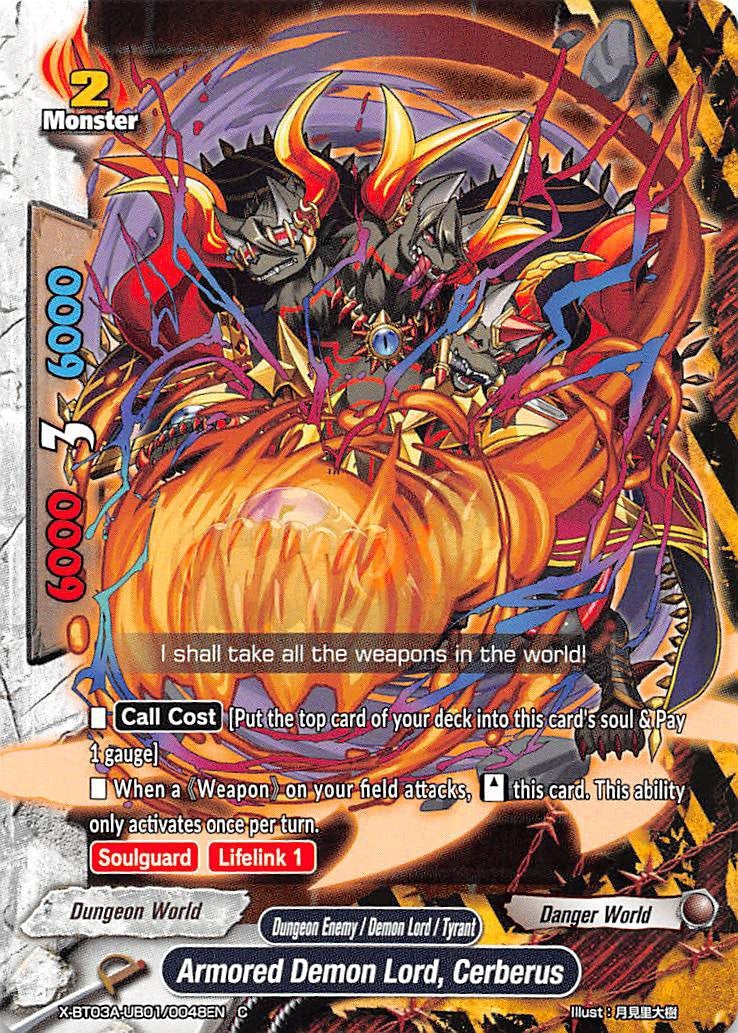 Image for Armored Demon Lord, Cerberus (LVL Up! Heroes & Adventurers!) (X-BT03A-UB01/0048EN) - Future Card BuddyFight