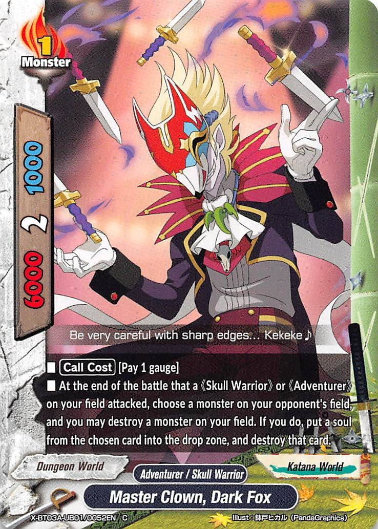 Image for Master Clown, Dark Fox (LVL Up! Heroes & Adventurers!) (X-BT03A-UB01/0052EN) - Future Card BuddyFight