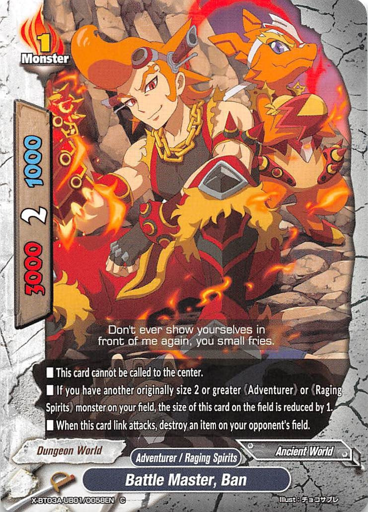 Image for Battle Master, Ban (LVL Up! Heroes & Adventurers!) (X-BT03A-UB01/0058EN) - Future Card BuddyFight