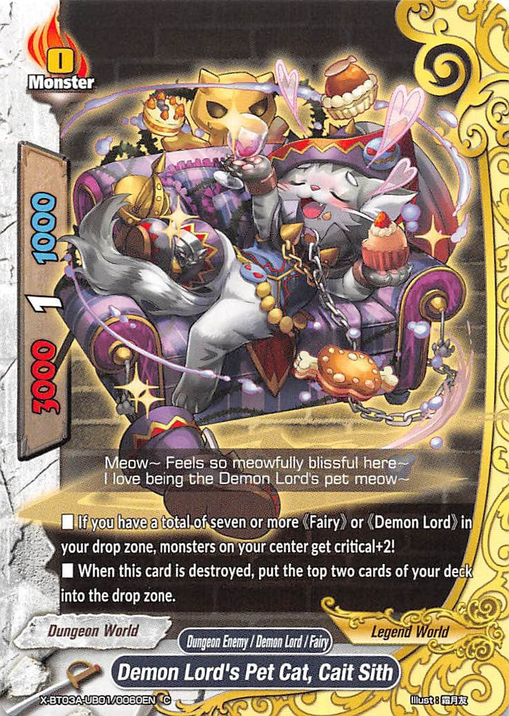 Image for Demon Lord's Pet Cat, Cait Sith (LVL Up! Heroes & Adventurers!) (X-BT03A-UB01/0060EN) - Future Card BuddyFight