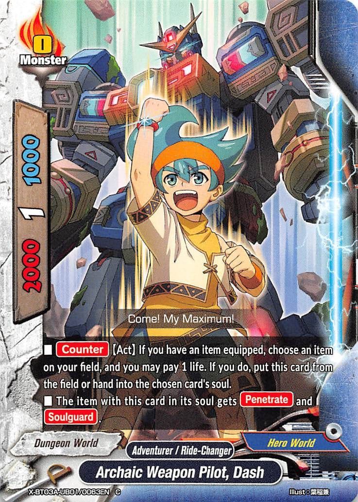 Image for Archaic Weapon Pilot, Dash (LVL Up! Heroes & Adventurers!) (X-BT03A-UB01/0063EN) - Future Card BuddyFight