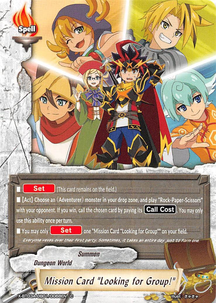 Image for Mission Card "Looking for Group!" (LVL Up! Heroes & Adventurers!) (X-BT03A-UB01/0068EN) - Future Card BuddyFight