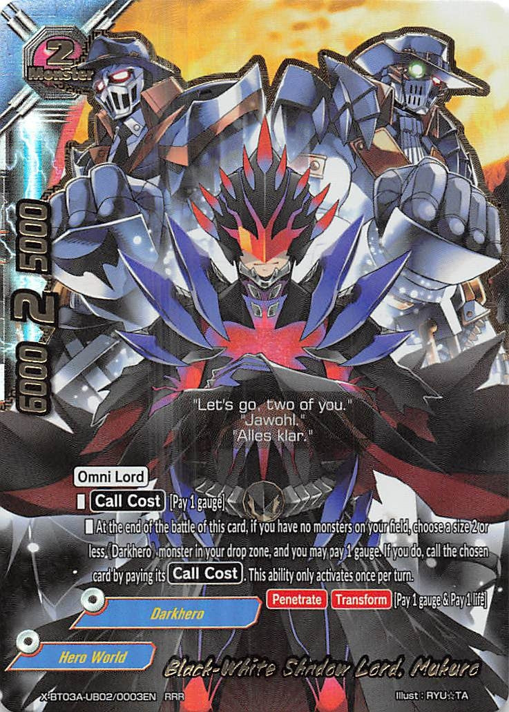Image for Black-White Shadow Lord, Mukuro (LVL Up! Heroes & Adventurers!) (X-BT03A-UB02/0003EN) - Future Card BuddyFight