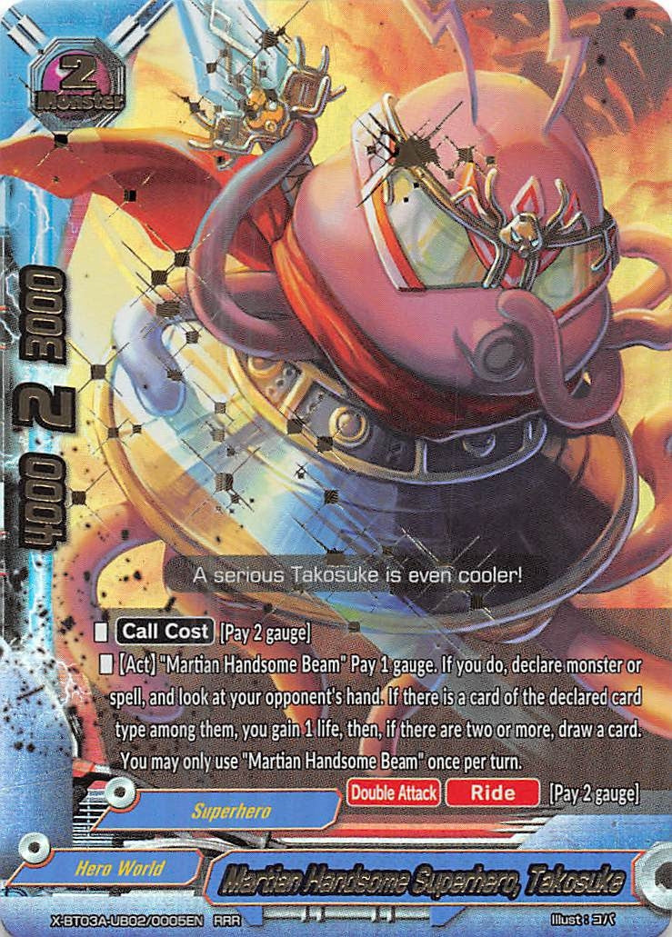 Image for Martian Handsome Superhero, Takosuke (LVL Up! Heroes & Adventurers!) (X-BT03A-UB02/0005EN) - Future Card BuddyFight