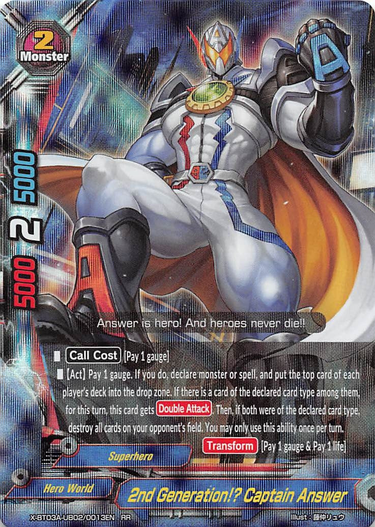 Image for 2nd Generation!? Captain Answer (LVL Up! Heroes & Adventurers!) (X-BT03A-UB02/0013EN) - Future Card BuddyFight