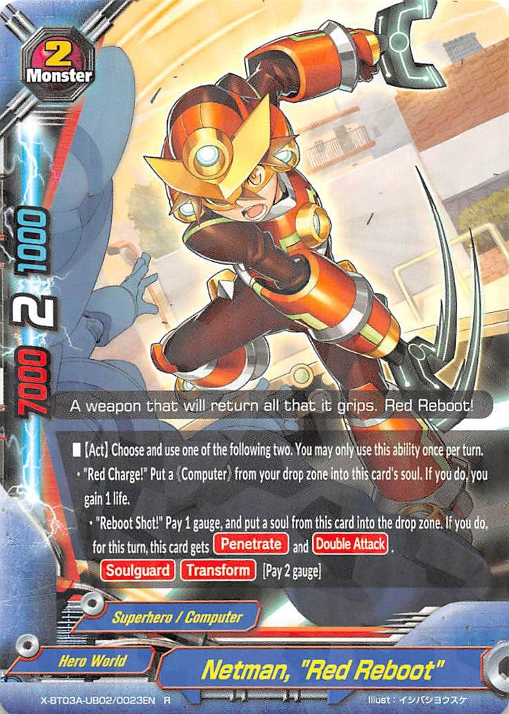 Image for Netman, "Red Reboot" (LVL Up! Heroes & Adventurers!) (X-BT03A-UB02/0023EN) - Future Card BuddyFight