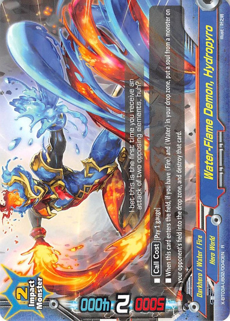 Image for Water-Flame Demon, Hydropyro (LVL Up! Heroes & Adventurers!) (X-BT03A-UB02/0040EN) - Future Card BuddyFight