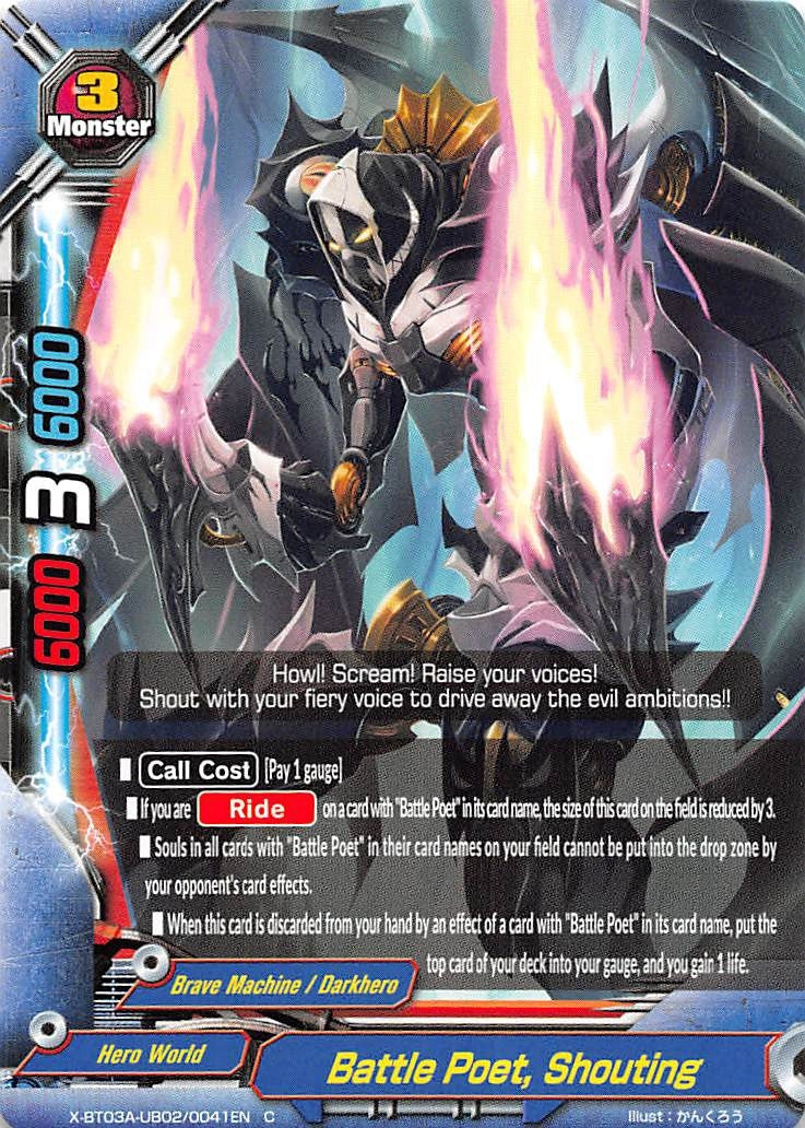 Image for Battle Poet, Shouting (LVL Up! Heroes & Adventurers!) (X-BT03A-UB02/0041EN) - Future Card BuddyFight
