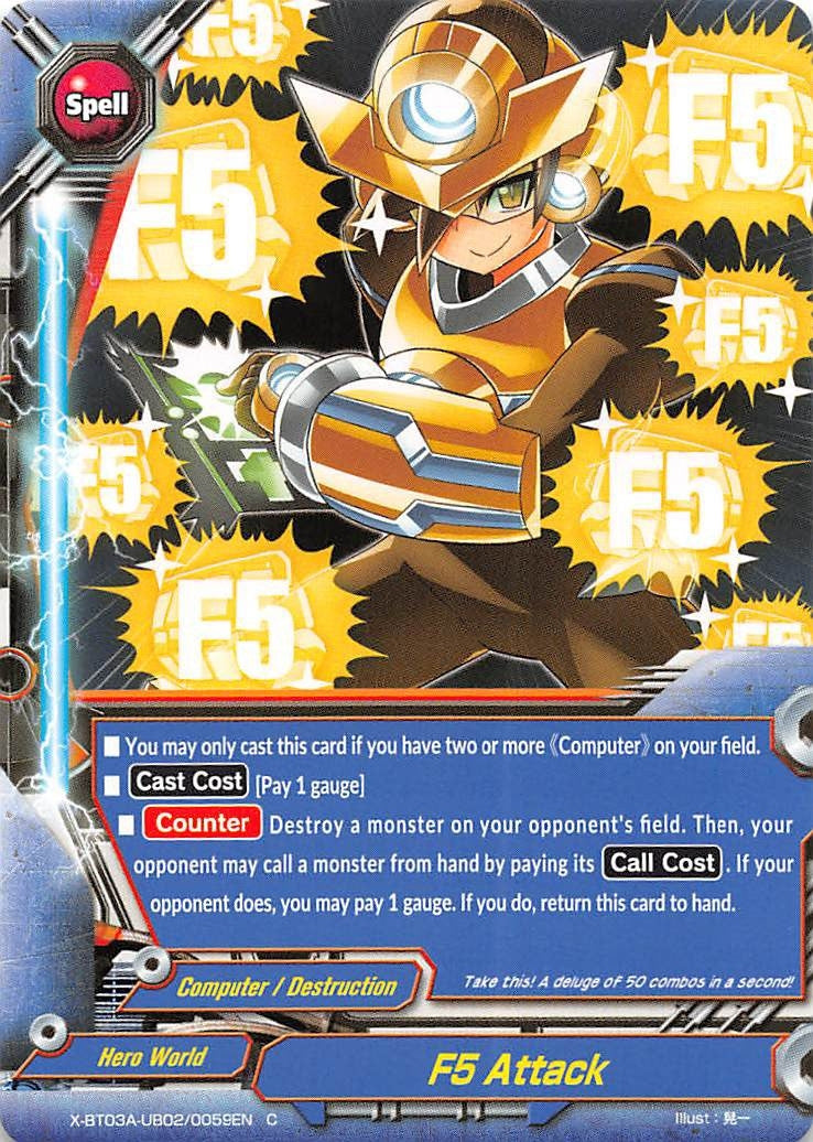Image for F5 Attack (LVL Up! Heroes & Adventurers!) (X-BT03A-UB02/0059EN) - Future Card BuddyFight