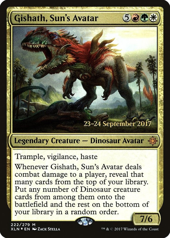 Image for Gishath, Sun's Avatar (XLN) (Prerelease Cards) (222) - Magic: The Gathering