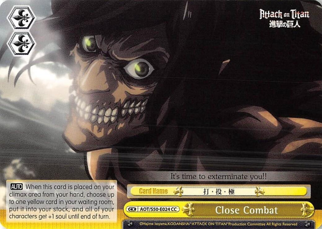 Image for Close Combat (Attack on Titan Vol. 2) (AOT/S50-E024 CC) - Weiss Schwarz