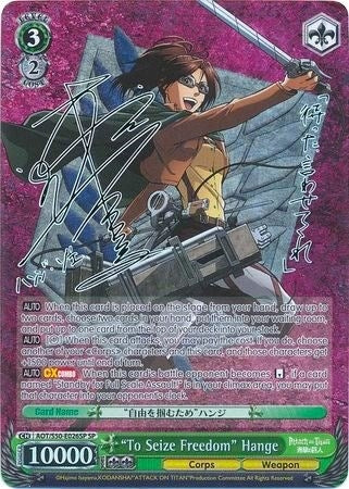 Image for "To Seize Freedom" Hange (SP) (Attack on Titan Vol. 2) (AOT/S50-E026SP SP) - Weiss Schwarz