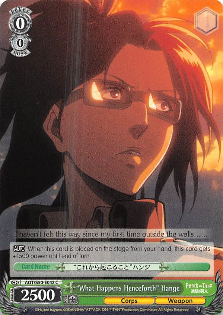 Image for "What Happens Henceforth" Hange (Attack on Titan Vol. 2) (AOT/S50-E042 C) - Weiss Schwarz