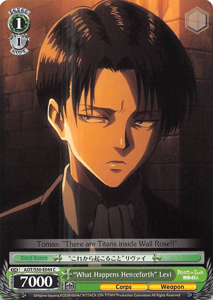 Image for "What Happens Henceforth" Levi (Attack on Titan Vol. 2) (AOT/S50-E044 C) - Weiss Schwarz