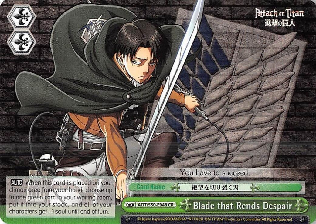 Image for Blade that Rends Despair (Attack on Titan Vol. 2) (AOT/S50-E048 CR) - Weiss Schwarz