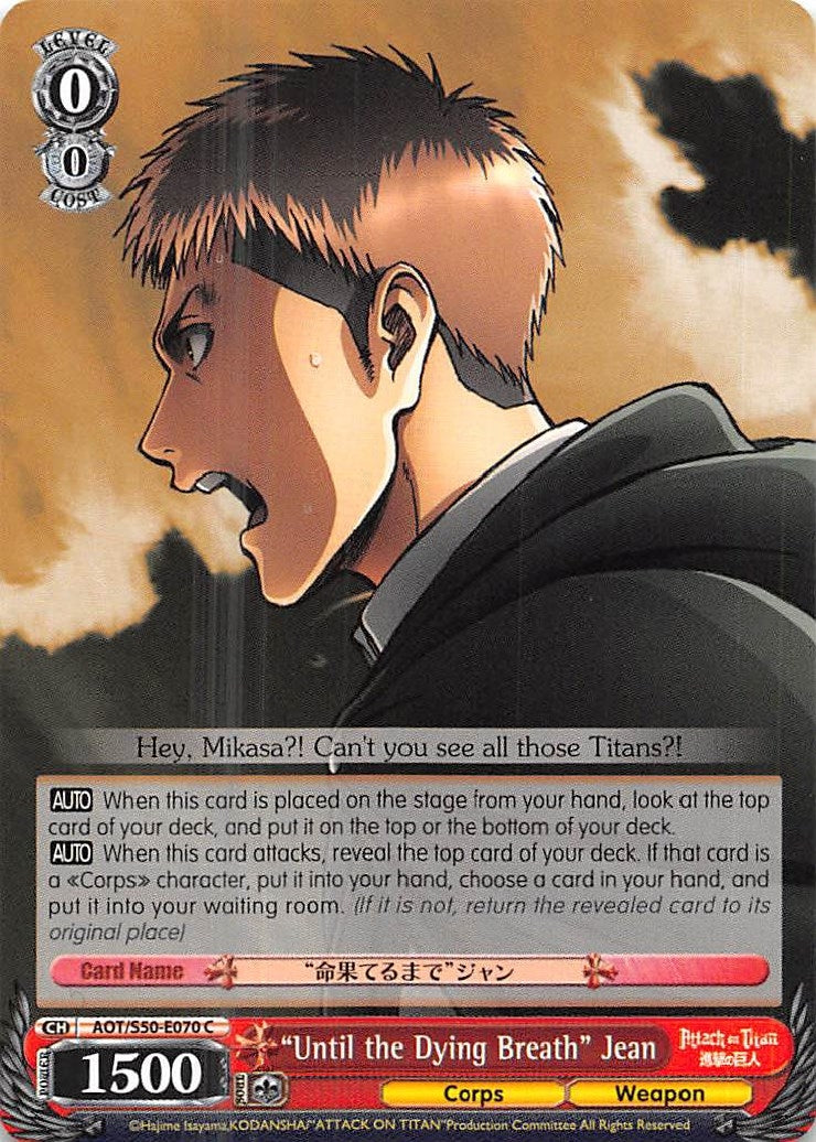 Image for "Until the Dying Breath" Jean (Attack on Titan Vol. 2) (AOT/S50-E070 C) - Weiss Schwarz