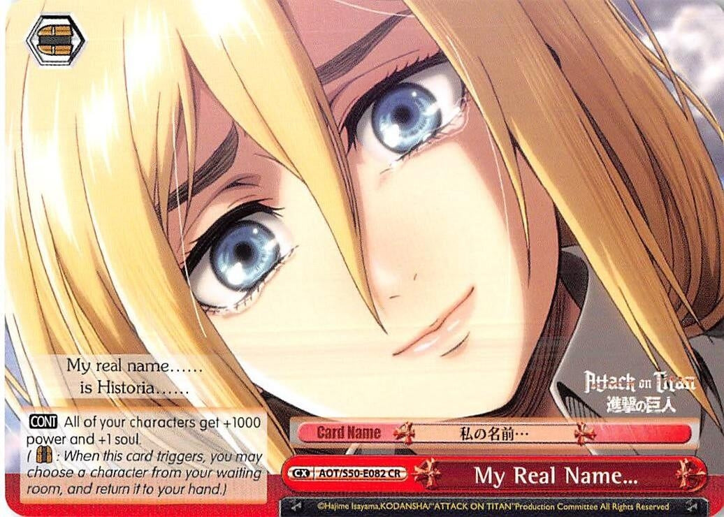 Image for My Real Name... (Attack on Titan Vol. 2) (AOT/S50-E082 CR) - Weiss Schwarz