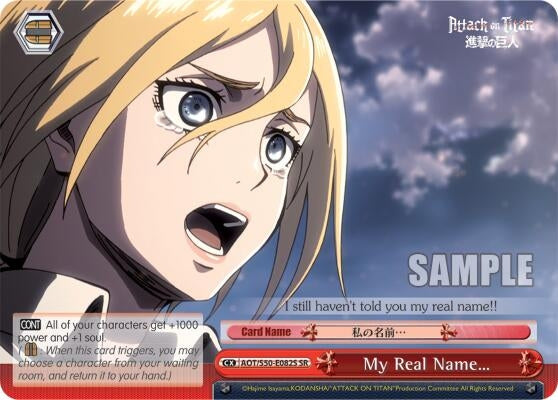 Image for My Real Name... (SR) (Attack on Titan Vol. 2) (AOT/S50-E082S SR) - Weiss Schwarz