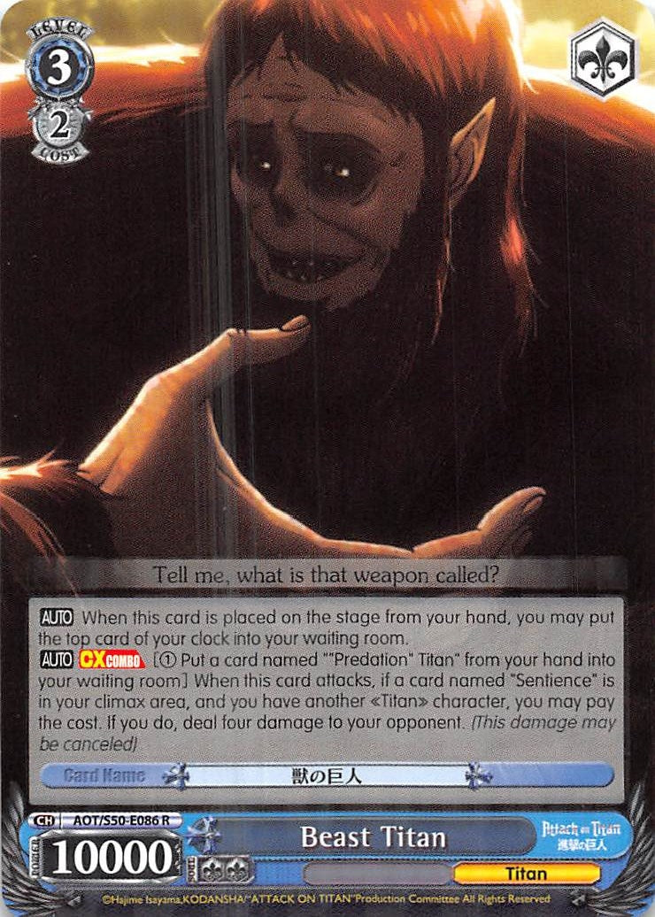Image for Beast Titan (Attack on Titan Vol. 2) (AOT/S50-E086 R) - Weiss Schwarz